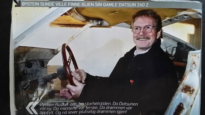 The car was purchased new by the famous Norwegian musician and car enthusiast Øystein Sunde, who has been at home in my garage and checked out his old car.
Image is from article in Autofil car magazine.