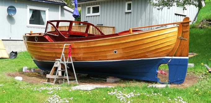 Gressvik wooden boat 25 feet with 8-11 hp Sleipner 2 cylinder engine.Boat and motor built in Fredrikstad Norway in 1965..